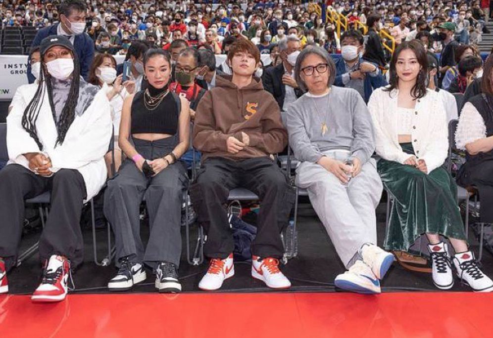 ▲藤原浩、大坂直美、堀米雄斗、廣瀨鈴、Awich、等知名藝人、時尚明星齊聚看NBA。（圖／堀米雄斗推特）
