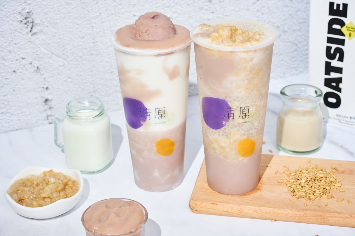 ▲清原芋圓推可以喝的下午茶甜品手搖飲「纖女燕芋、芋見椰爺」，10/3～10/5限3天購買新品即贈「半價優惠券」，只要33元就能再喝一杯；於粉專留言Tag兩位好友，還有機會抽iPhone 14手機。迷客夏全新「十穀美人抹茶系列」，「一抹青、白玉町」新品，10/4前「迷點」線上點餐第二件折20元；10/5～10/18，Foodpanda會員可享75折優惠，還有機會再抽「宏佳騰智慧電車 Ai-4 Ever 奶茶色」。（圖／清原芋圓提供）