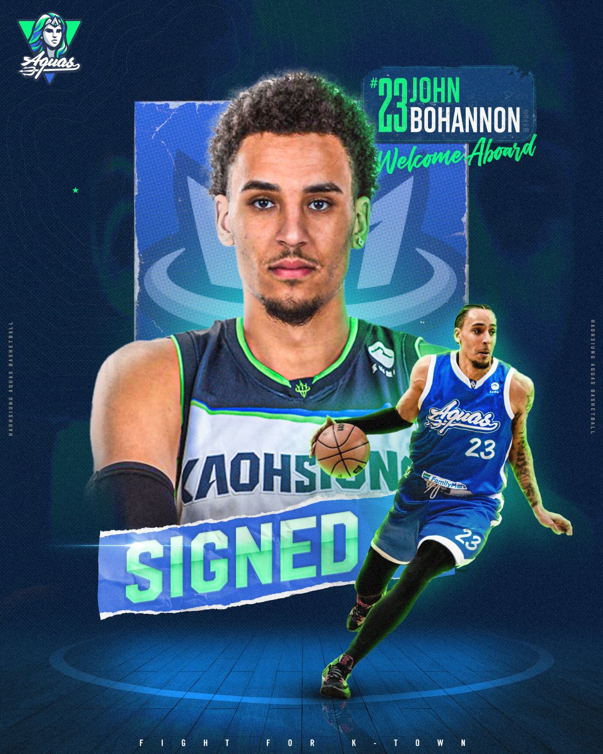 ▲全能長人美籍波捍能加盟高雄全家海神隊。圖／高雄全家海神提供