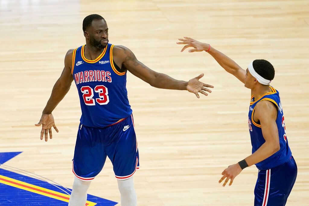 ▲Draymond Green和Jordan Poole發生衝突。（圖／美聯社／達志影像）