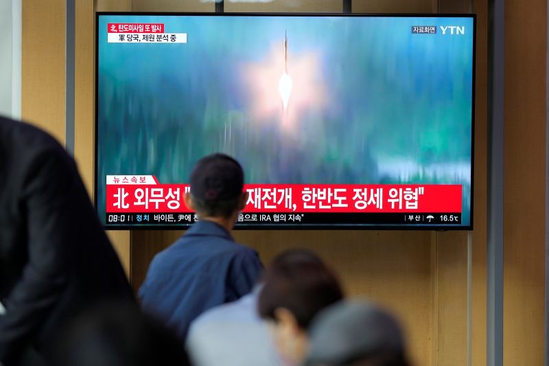 ▲北韓今（9）日上午又朝南韓試射彈道飛彈。（圖／美聯社／達志影像）