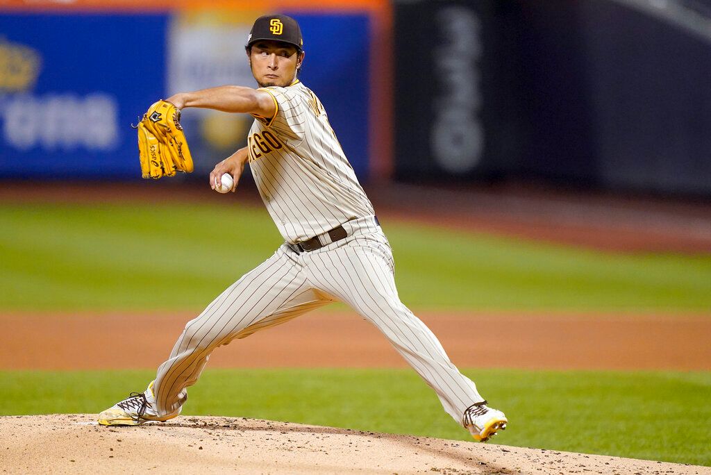 ▲教士隊日籍強投達比修有，面對老東家遊騎兵完全封鎖對手。（圖／美聯社／達志影像）