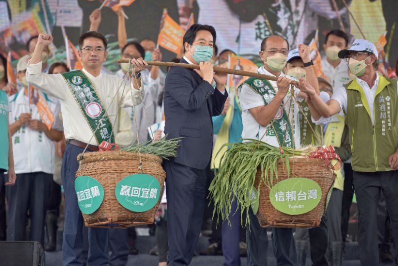 ▲賴清德日前赴宜蘭替江聰淵站台，力拚收復民主聖地執政版圖。（圖／江聰淵辦公室提供）