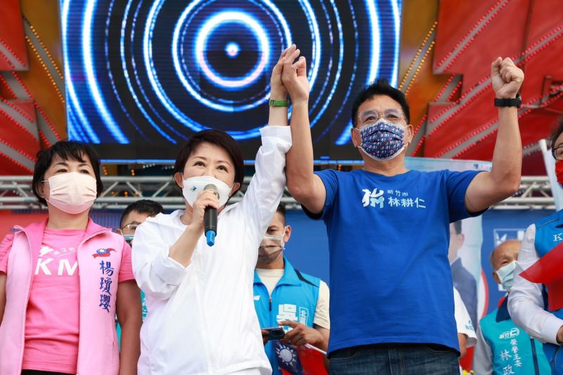 ▲台中市長盧秀燕昨專程北上，為國民黨新竹市長候選人林耕仁站台助講。（圖／盧秀燕競總提供，2022.10.09）