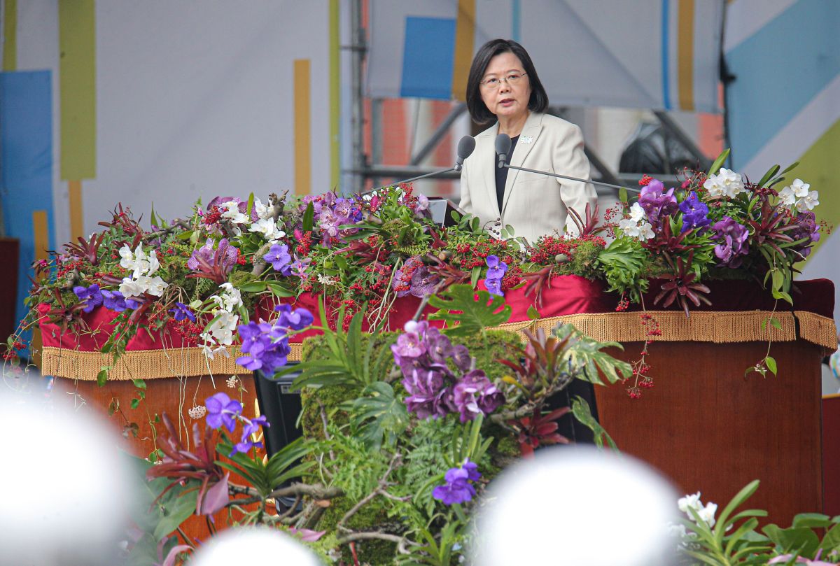 ▲蔡英文發表國慶演說指出，台灣會挑起自我防衛的責任，不會坐等命運被決定。（圖／記者葉政勳攝，2022.10.10）