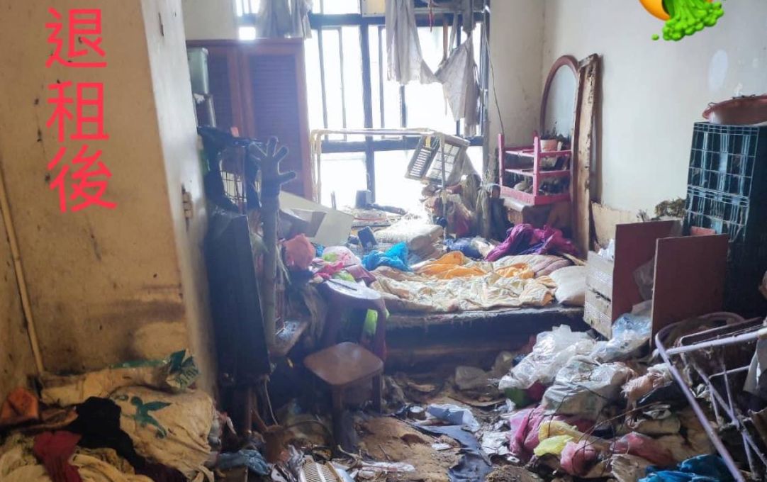 ▲有民眾分享女性租客住的套房退租時畫面，引發各路網友驚嘆。（圖／翻攝《爆廢公社》）