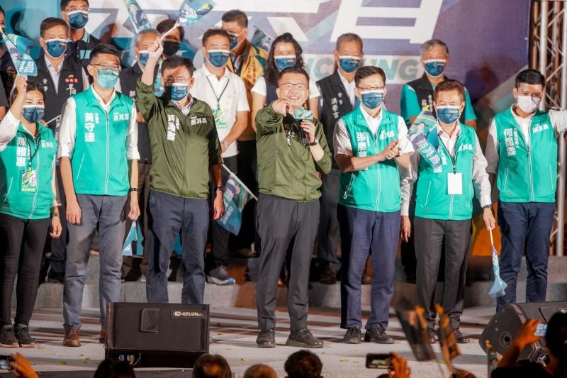 ▲蔡其昌批評盧秀燕4年施政成果，只有割稻尾和吊車尾。（圖／蔡其昌競總提供，2022.10.12）