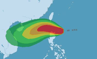 ▲尼莎颱風雖然會帶來巨大雨勢，但全台各地離颱風假的標準都還有一段距離。（圖／中央氣象局提供）