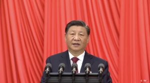 中共二十大 ▲習近平談及對台工作時,強調將完成「和平統一大業」。