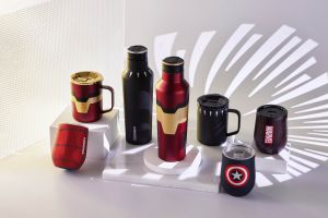 ▲潮流杯瓶CORKCICLE酷仕客X MARVEL，7-ELEVEN全新集點「MARVEL 潮流酷炫生活快閃購／集點送」，共有鋼鐵人、黑豹、美國隊長及蜘蛛人，四款人氣角色 X 3款實用杯型，10/19下午3點起獨家在7-ELEVEN開搶。（圖／CORKCICLE提供）