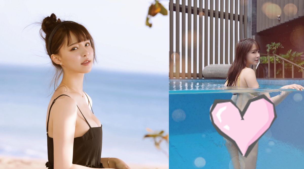 ▲元元秀出泳池濕身美照。（圖／翻攝自元元FB）