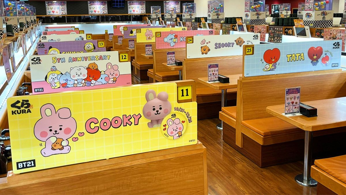 ▲藏壽司中山南西店、台中惠文路店、高雄岡山店明起變身BT21特色店。（圖／品牌提供）