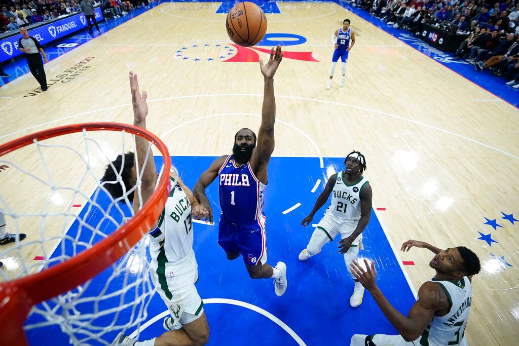 ▲James Harden拋投沒進。（圖／美聯社／達志影像）