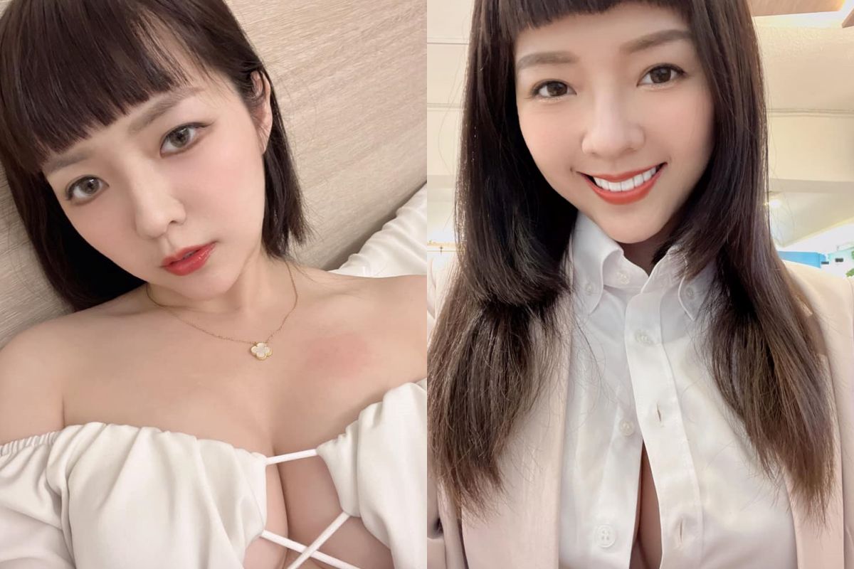 ▲嘉義市候選人現身2022九合一大選號次抽籤，身穿關不緊襯衫，甜美喊話：「支持性專區」。（圖／Molly 翎熹 臉書） 