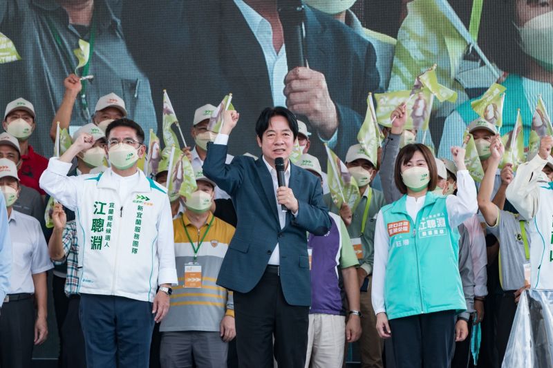 ▲賴清德也出席江聰淵溪北競選總部成立大會，期盼宜蘭鄉親力挺，讓民進黨重返宜蘭縣政府執政。（圖／翻攝自江聰淵臉書）