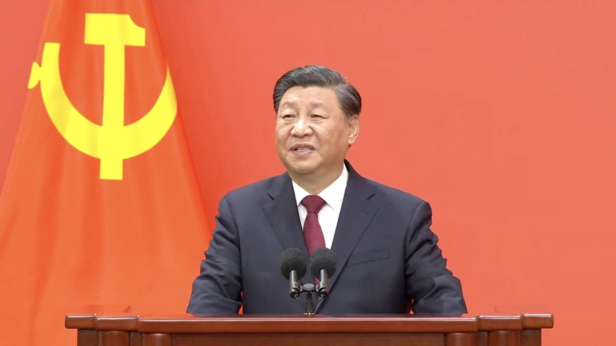 ▲習近平確定連任中共總書記。（圖／擷取自CCTV直播）