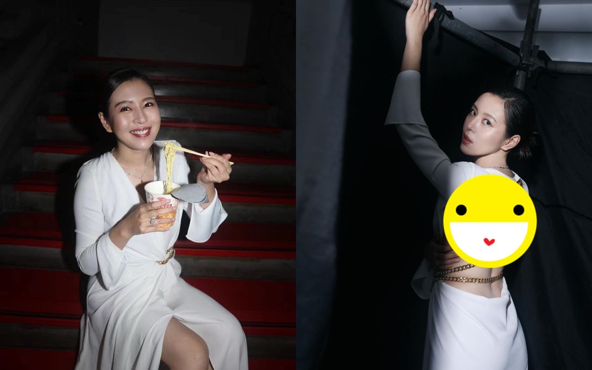 ▲劉品言曬出金鐘禮服，背後相當養眼。（圖／翻攝自劉品言美背）