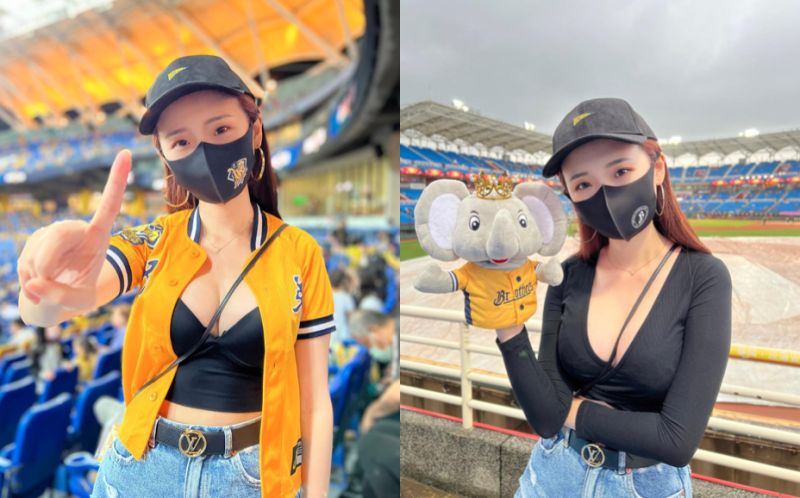 ▲▼在觀眾席跳應援舞的辣妹叫「邱寗」。（圖／翻攝自邱寗IG）