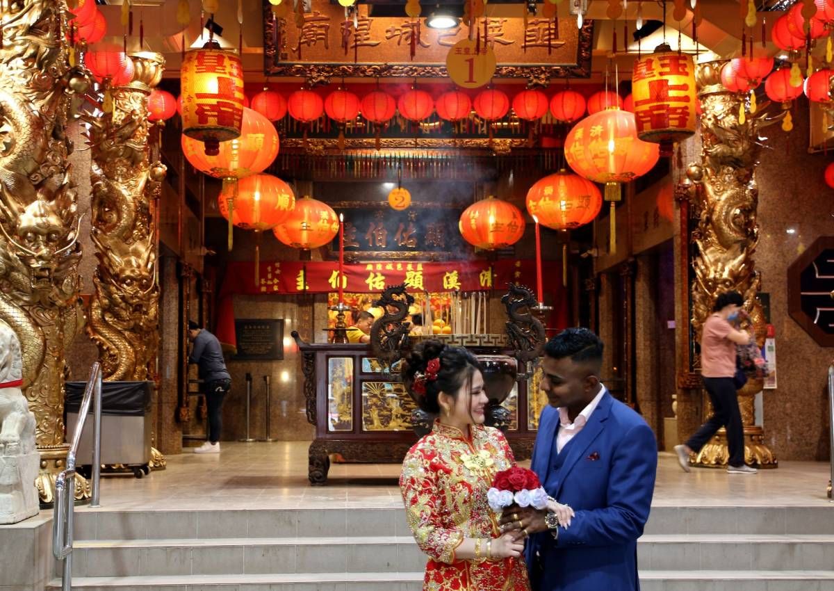 ▲華人和當地印度族人聯婚。（圖／翻攝自Lorong Koo Chye Sheng Hong Temple臉書）