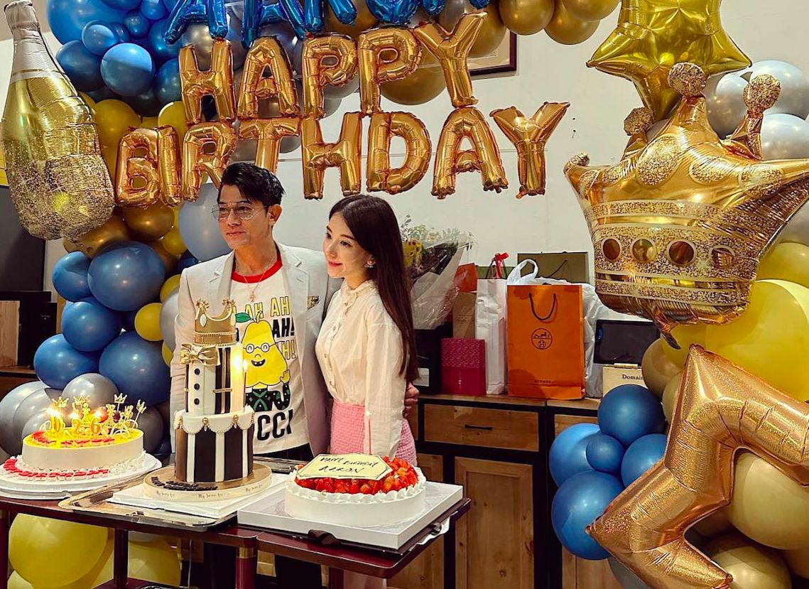 ▲郭富城（左）慶祝57歲生日，難得曝光一家四口照。（圖／翻攝郭富城IG）