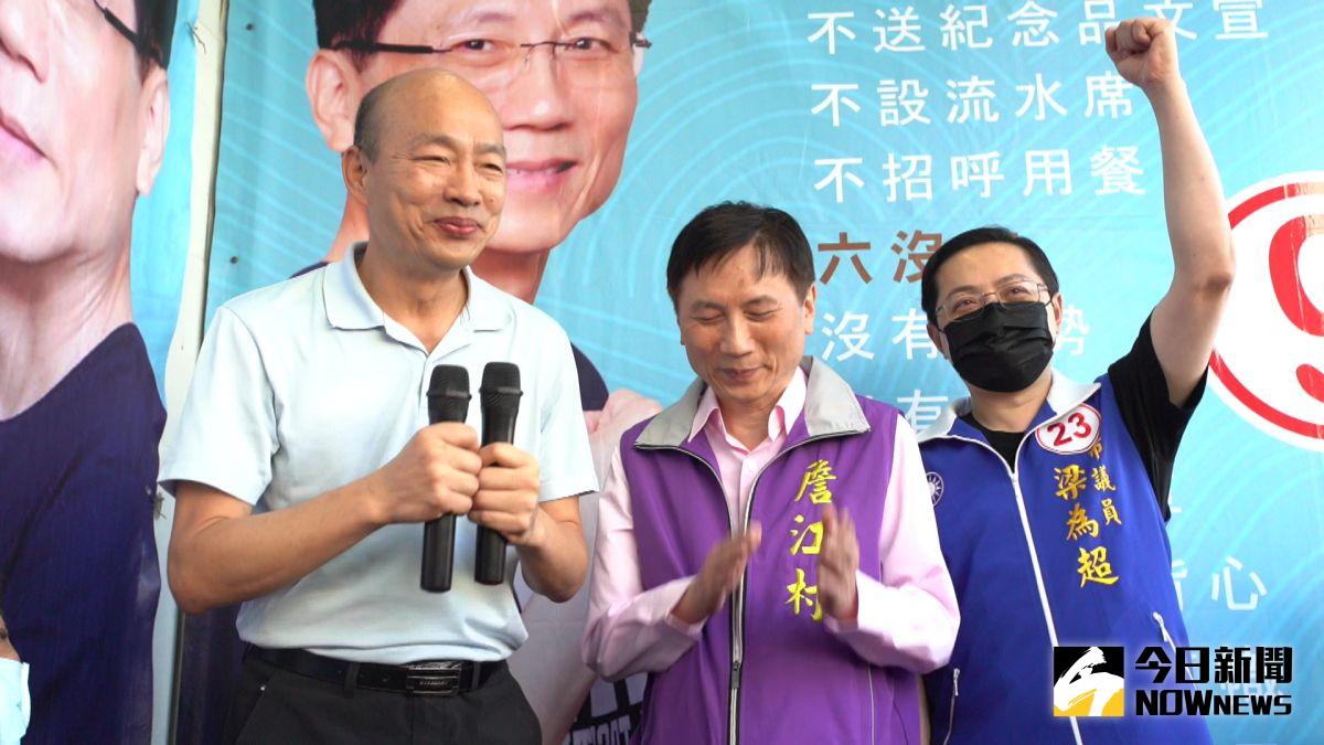 ▲韓國瑜今天首度到桃園為詹江村輔選站台，致詞時也不忘為張善政拉票。（圖／記者李春台攝，2022.10.28）