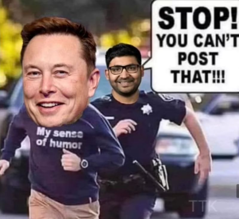 ▲收購完成前,馬斯克與推特執行長阿格拉瓦爾等人就摩擦不斷。(圖/翻攝自推特)
