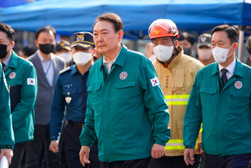 ▲南韓總統尹錫悅表示，若北韓方面的威脅增加，就應發展自己的核武或要求美國重新在南韓部署核武器。資料照。（圖／美聯社／達志影像）