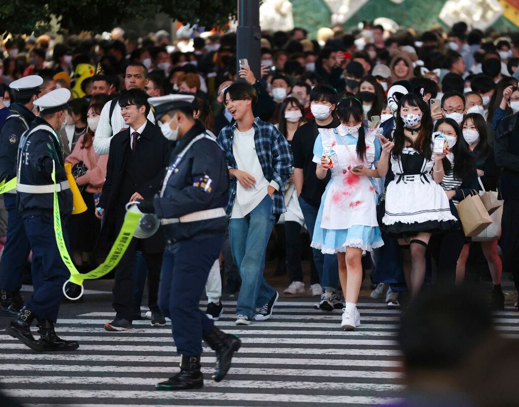 ▲儘管日本COVID-19防疫行動限制已放寬，但今年澀谷區如同前兩年一樣，不舉辦跨年活動。資料照。（圖／美聯社／達志影像）