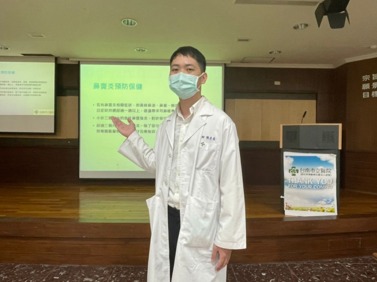 ▲台南市立醫院耳鼻喉科醫師陳彥霖表示，鼻炎可以預防或是平時保健，有問題可先至醫院問診釐清原因，早期對症下藥（圖／記者林怡孜攝，2022,10,31）