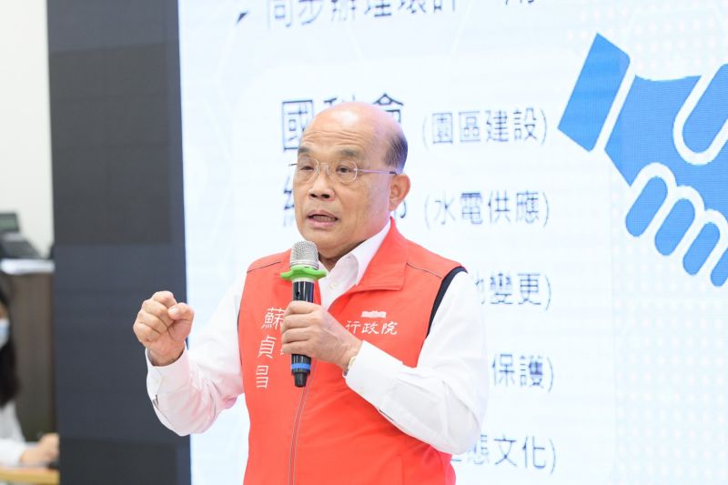 ▲蘇貞昌感謝立委在中央的協助,讓行政院團隊能夠有效率地合作。(圖/鄭運鵬辦公室提供)