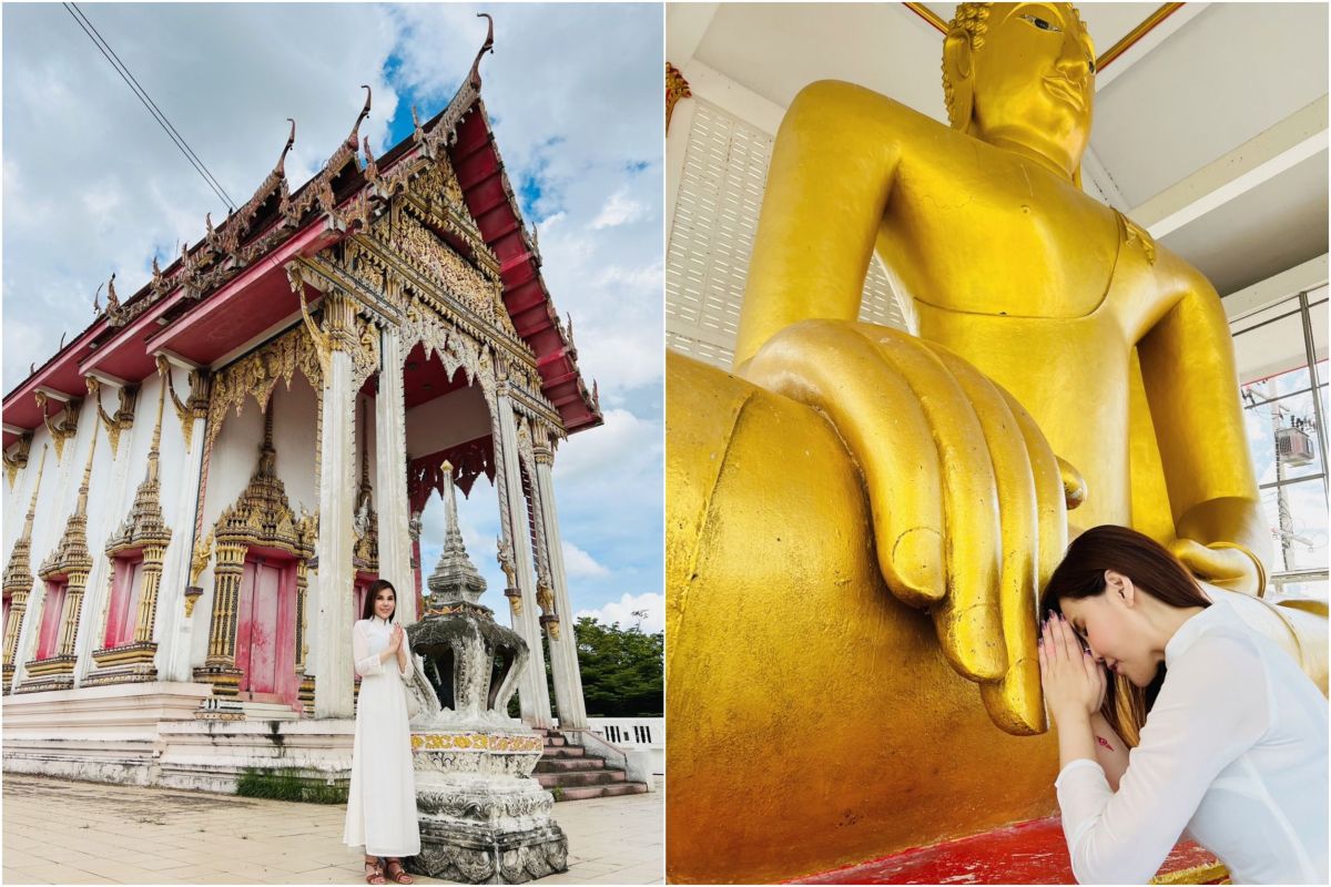 ▲泰好姐姐誠心向諸佛祈願祈福（圖／泰好姐姐提供）