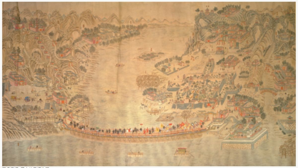 ▲「黃河蘭州浮橋圖」為清朝同治年間的畫作。（圖／取自國家文化資產網）