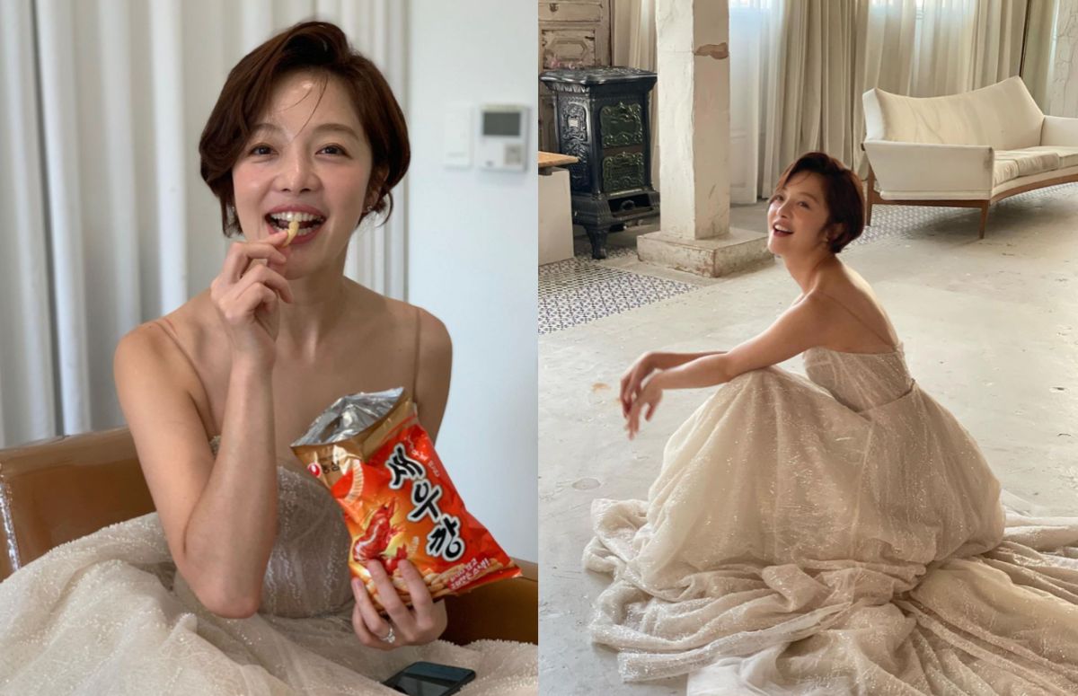 ▲39歲韓國女演員黃寶羅（又譯：黃寶拉），昨（6）日與演員河正宇的44歲弟弟車賢宇在首爾補辦婚禮。（圖／翻攝自黃寶羅IG）