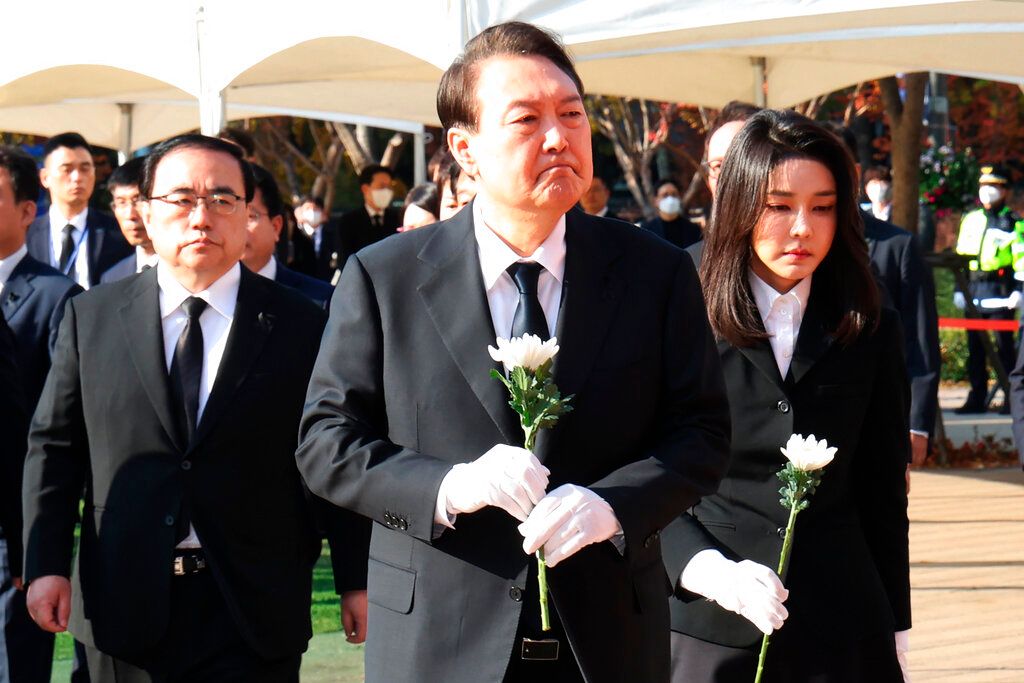 ▲南韓總統尹錫悅今天表示，若北韓再次採取進犯南韓領土的挑釁行動，國家安保室應著手檢討是否停止919兩韓軍事協議效力。（圖／美聯社／達志影像）