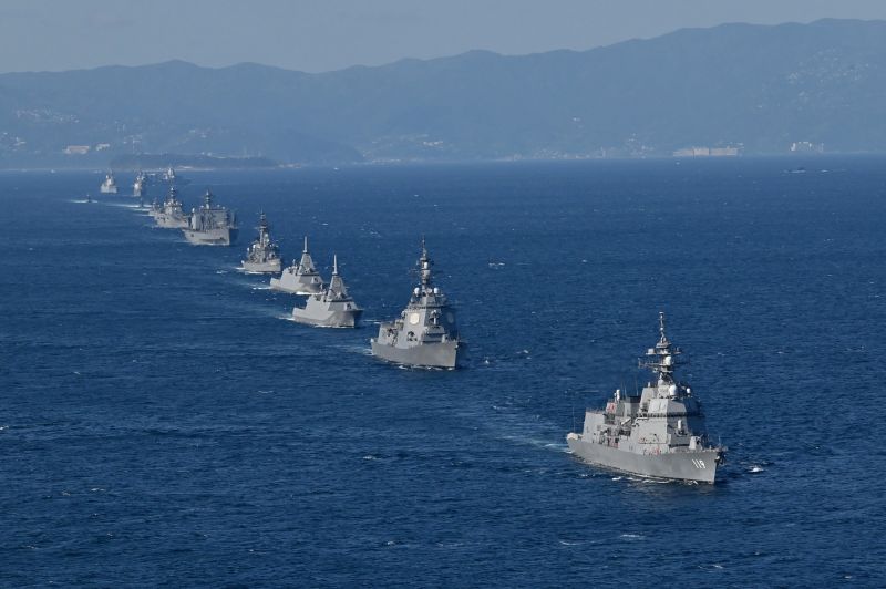 ▲日本海上自衛隊與美國、澳洲、印度海軍11月8日展開「馬拉巴爾」聯合軍演。（圖／翻攝自海上自衛隊推特）