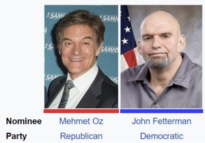 ▲賓州本次參議員選舉競爭激烈。民主黨候選人費特曼（John Fetterman）中風復出，對上共和黨候選人、名人醫生奧茲（Mehmet OZ）。（圖／翻攝自維基百科）