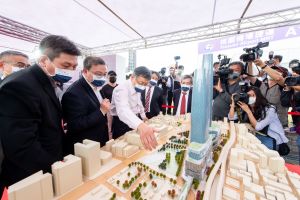 ▲台北市長柯文哲表示，台北雙星斥資606億元，將力拼在2027年完工。（圖／台北雙星公司提供）
