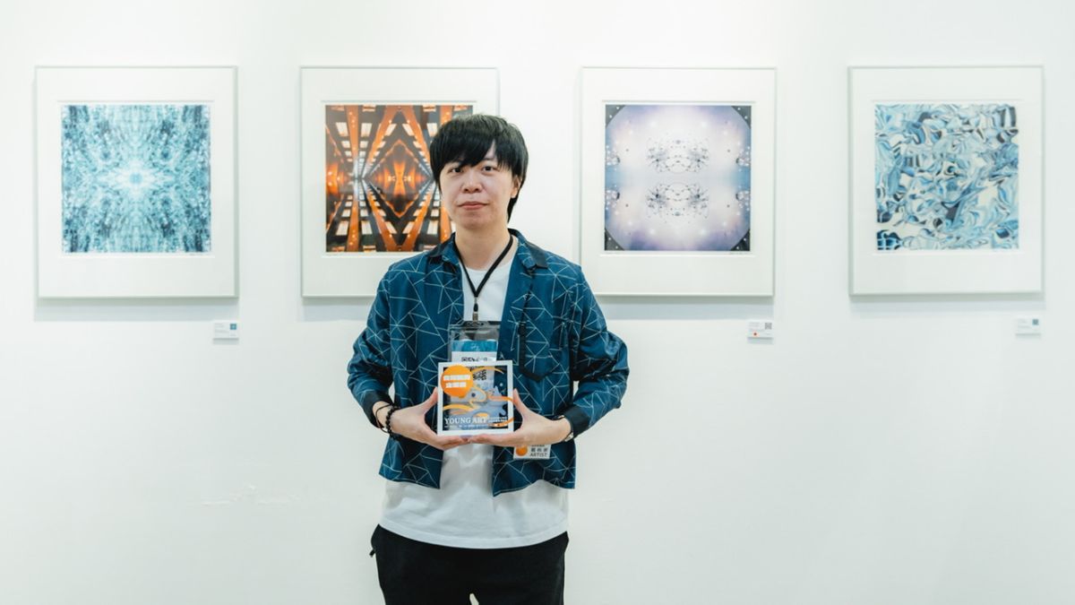 ▲藝術家劉思伶獲2022漾藝博台灣福興企業獎。（圖／記者陳美嘉攝，2022.11.11）