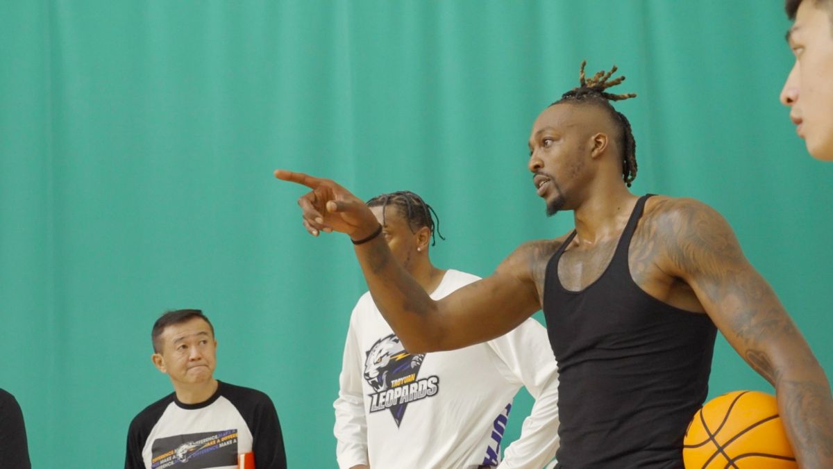 ▲「魔獸」Dwight Howard首度參與球隊練球。（圖／雲豹球團提供）