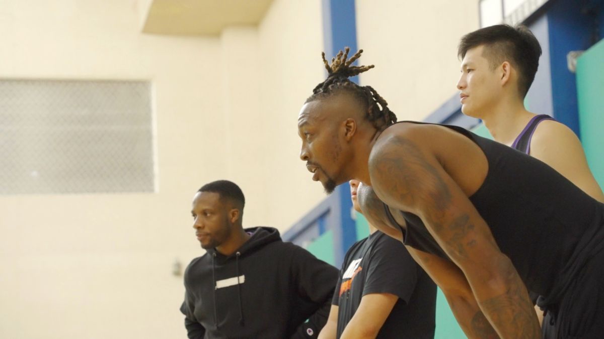 ▲「魔獸」Dwight Howard首度參與球隊練球。（圖／雲豹球團提供）