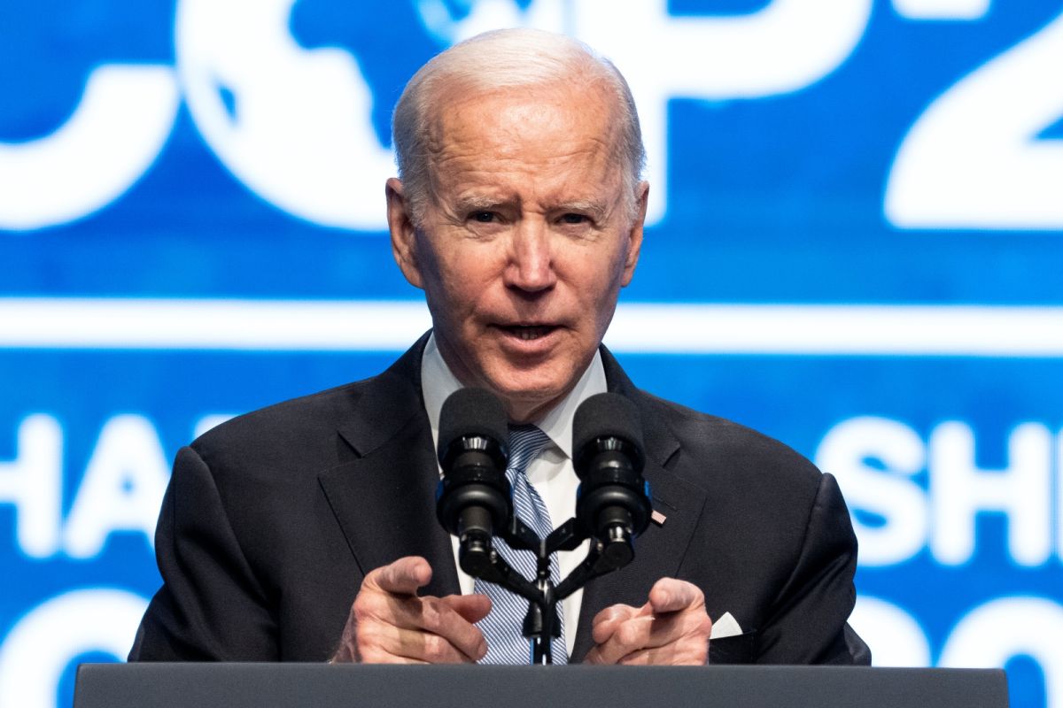 ▲美國總統拜登11日在聯合國氣候變化綱要公約第27次締約方會議（COP27）中宣誓，說美國有望達成減碳目標，敦促各國加緊努力，以避免災難性的全球暖化現象發生。（圖／美聯社／達志影像）