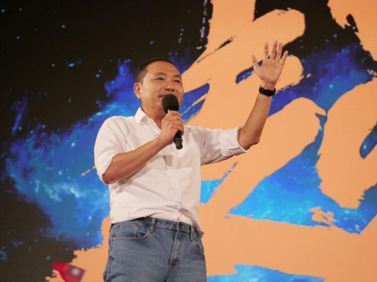 ▲侯友宜選前之夜主題「以民為天」，呼籲用健康、快樂迎接投票。（圖 ／記者吳嘉億攝）