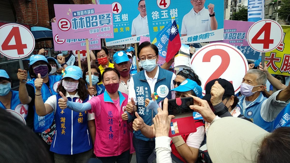 ▲頻頻到桃園輔選造勢，張善政痛批蔡英文，「不要荒廢國政」。（圖／張善政辦公室提供）