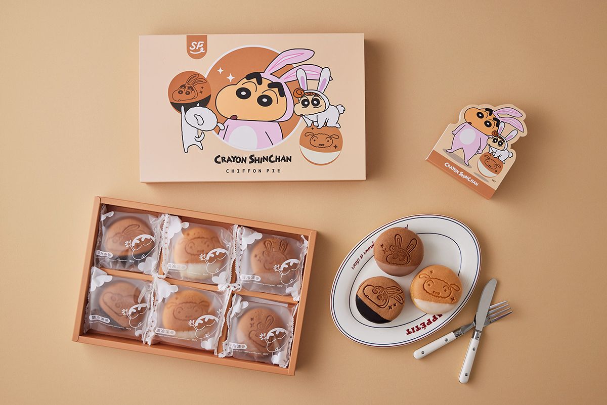 ▲超夯的韓國伴手禮蠟筆小新雪燒奶油蛋糕，推出兔年限定的「兔飛猛進版」，到超商就能預購。（圖／SUNFRIEND MOUTH提供）