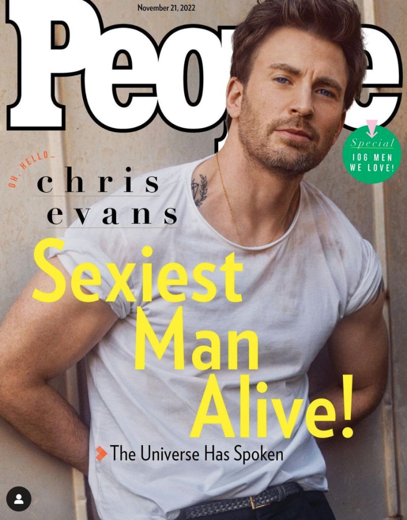 ▲《美國隊長》克里斯伊凡（Chris Evans）近日除了被《People》雜誌評選為「全球最性感男人」。（圖／翻攝自IG＠people）