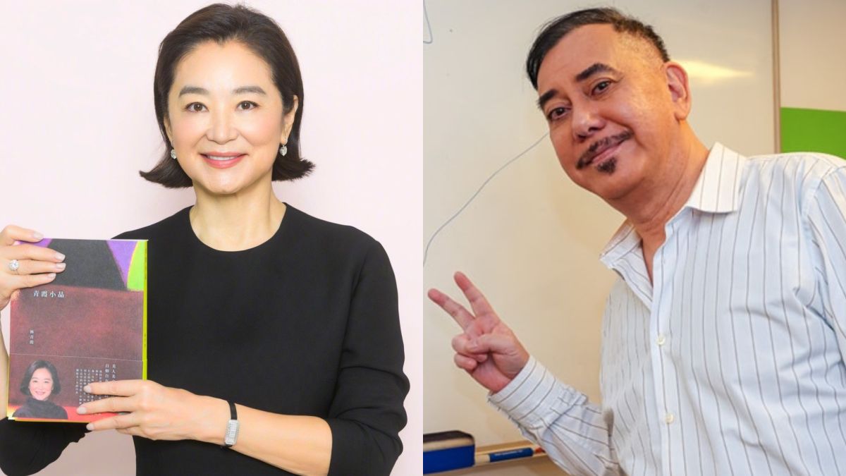 ▲林青霞（左）在機場稱讚黃秋生演技佳。（圖／翻攝自林青霞微博、黃秋生臉書）