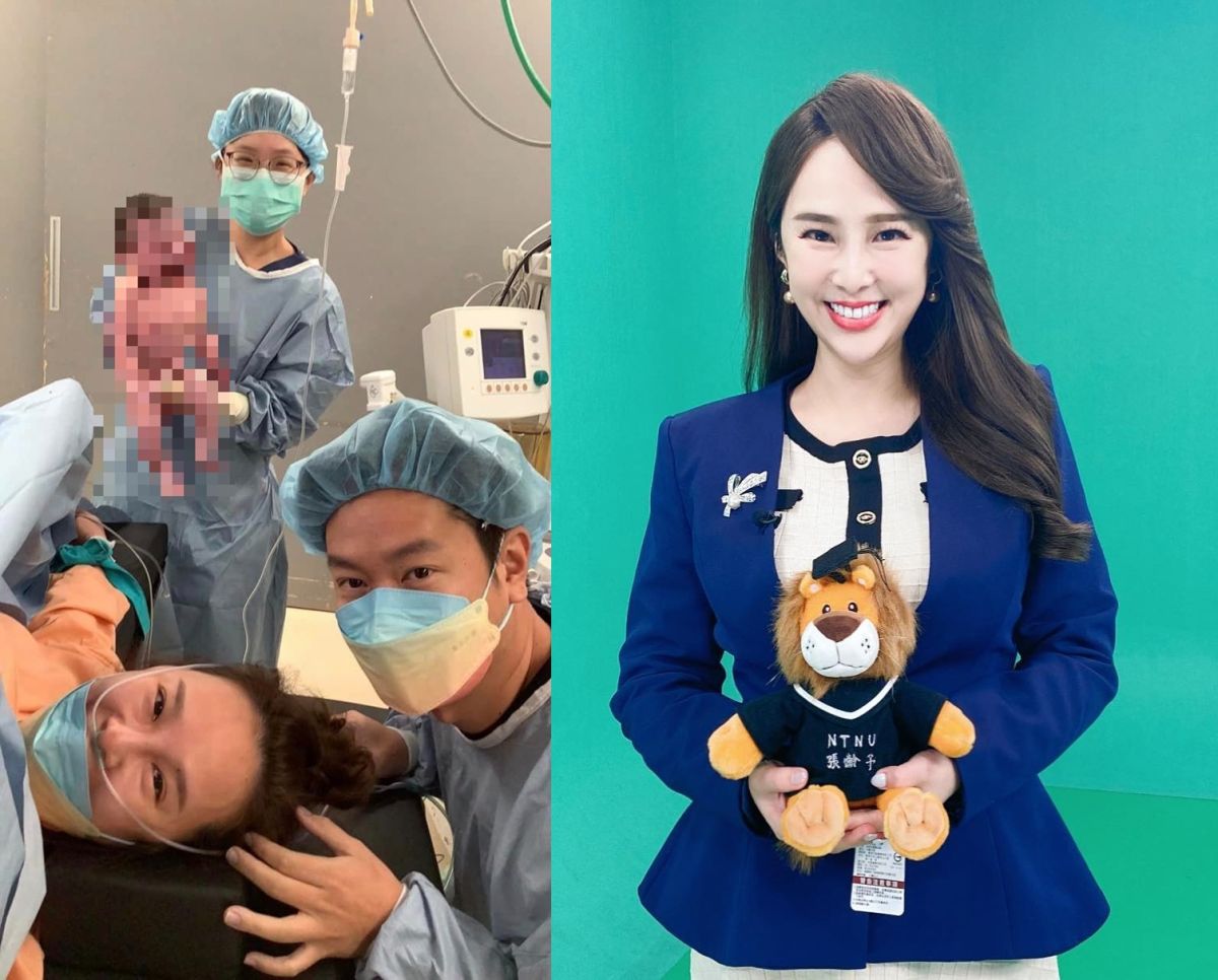 ▲張齡予在老公陪伴下，順利產下兒子「小班長」。（圖／翻攝張齡予FB）