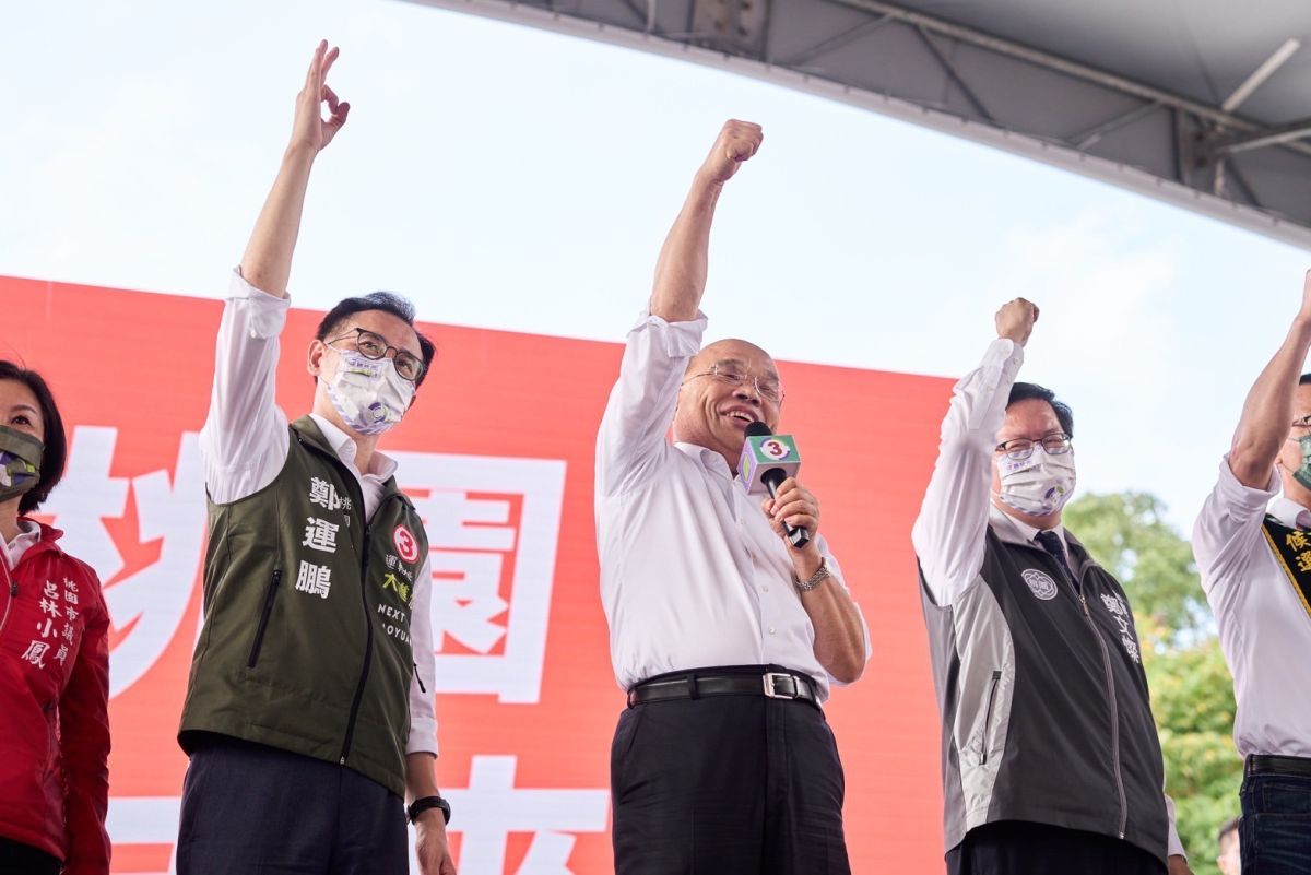▲蘇貞昌一日連衝3場輔選鄭運鵬，背書鄭運鵬會是優秀的桃園市長。（圖／鄭運鵬辦公室提供）