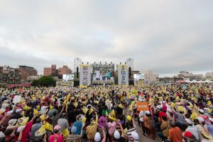 ▲沈慧虹今日舉辦「顧新竹、5幸福」香山大團結造勢，現場擠滿支持者。（圖／沈慧虹辦公室提供）