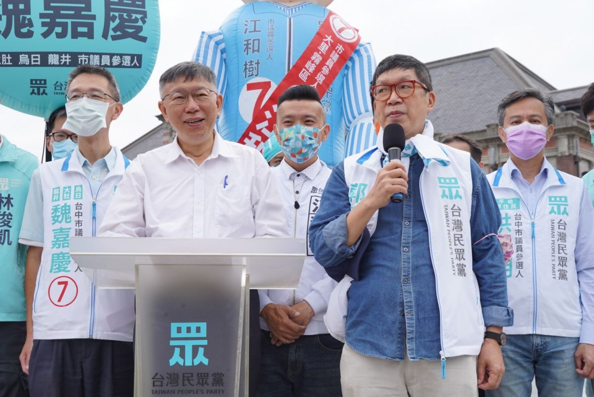 ▲柯文哲台中受訪時說：「王世堅也不是什麼大壞人，表演比較多而已」。（圖／民眾黨台中市黨部提供，2022.11.20）